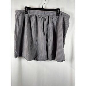 Gap Womens Grey Pinstripe Pleated Mini Skirt Size 18‎ Zip Back Elastic Waist